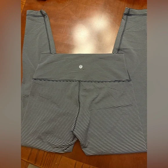 Lululemon Athletica Navy and White Striped Leggings - Picture 3 of 5